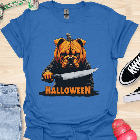 Halloween - V3 - Bulldog Pumpkin Head T-Shirt